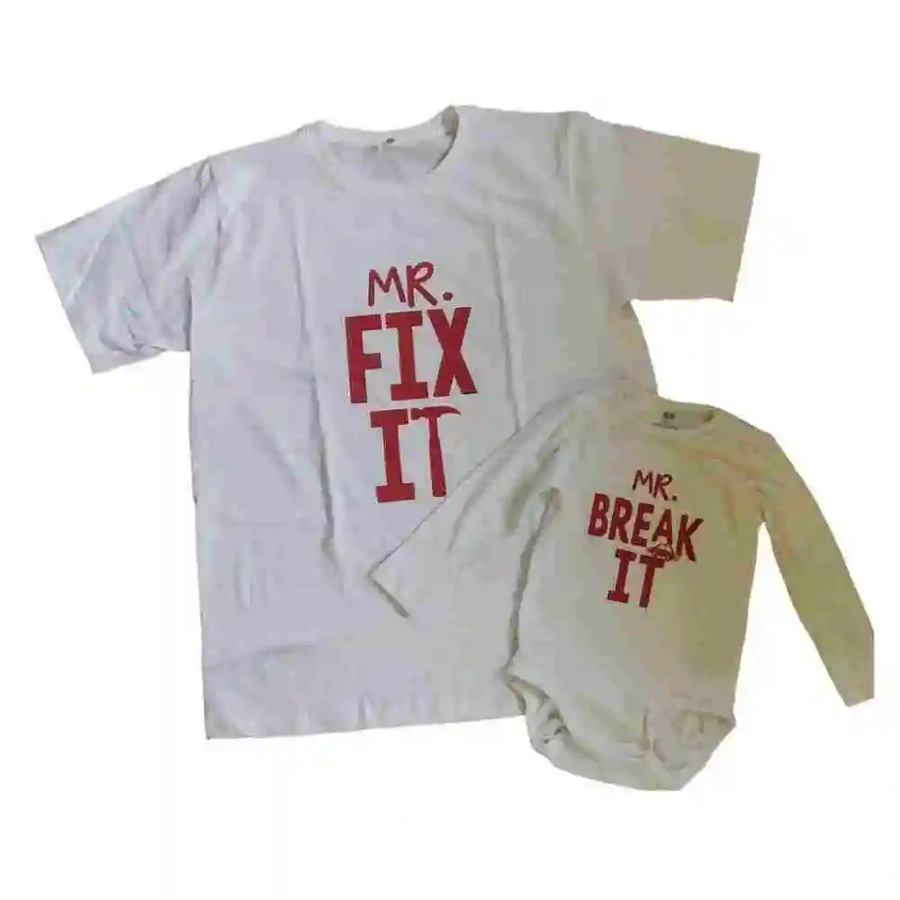 MR fix it and MR break it T-shirt and Romper